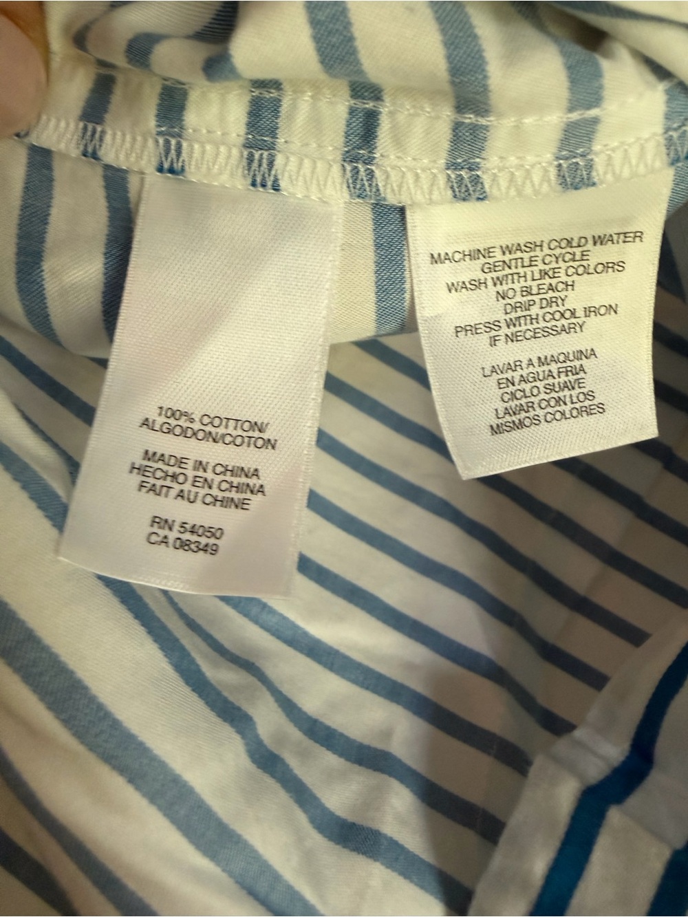 Jones New York White and Blue Striped Sleeveless Tank - Picture 5 of 10